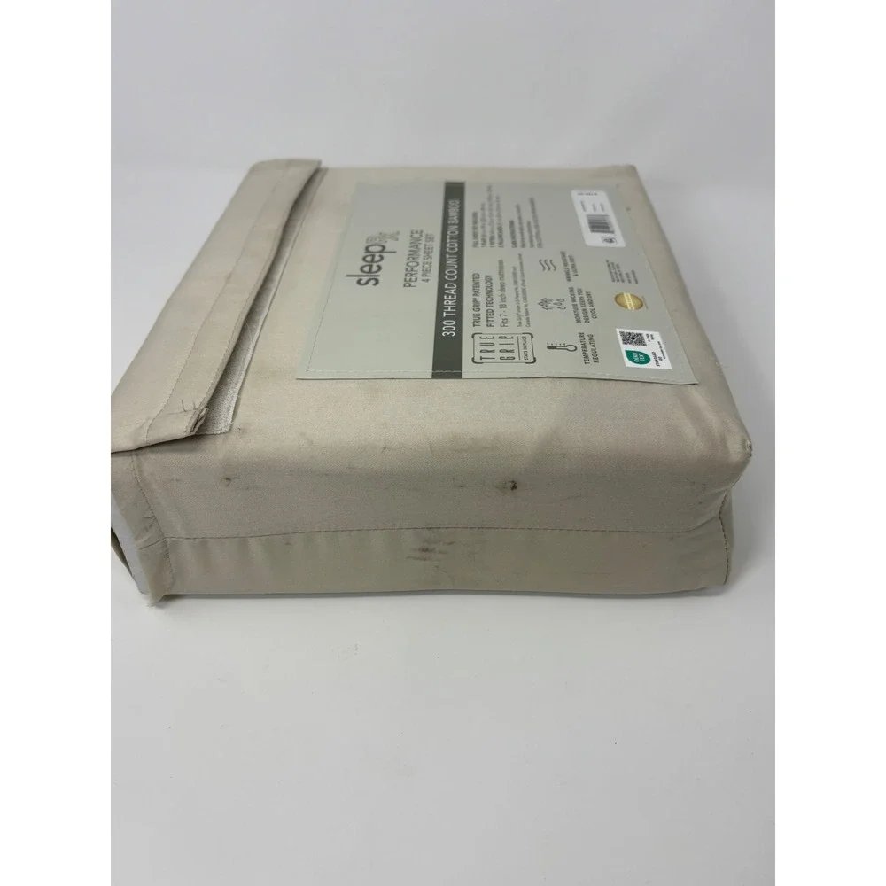 SleepRx Performance 4 Piece Sheet Set Oatmeal Tan Cotton Bamboo Full Set